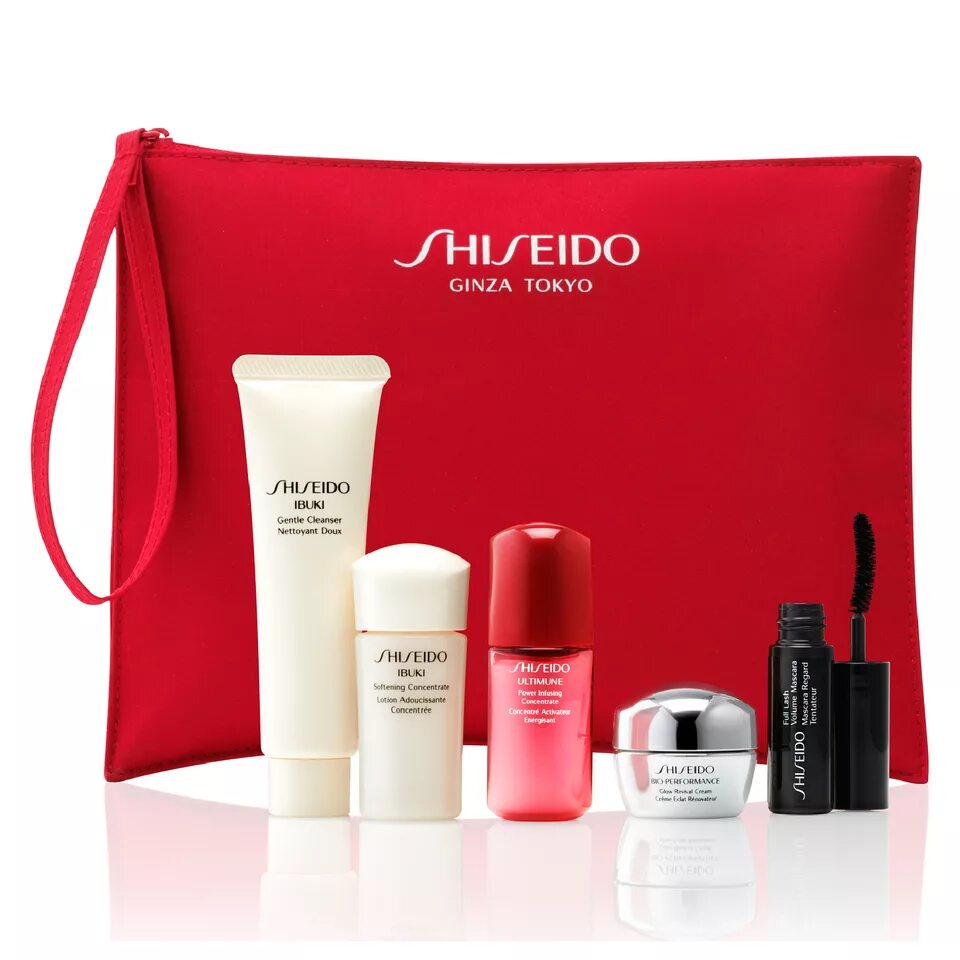 Shiseido Ginza косметичка набор. Набор шисейдо Гинза Токио. Shiseido красная упаковка. Косметичка Shiseido красная. Шисейдо косметика купить интернет