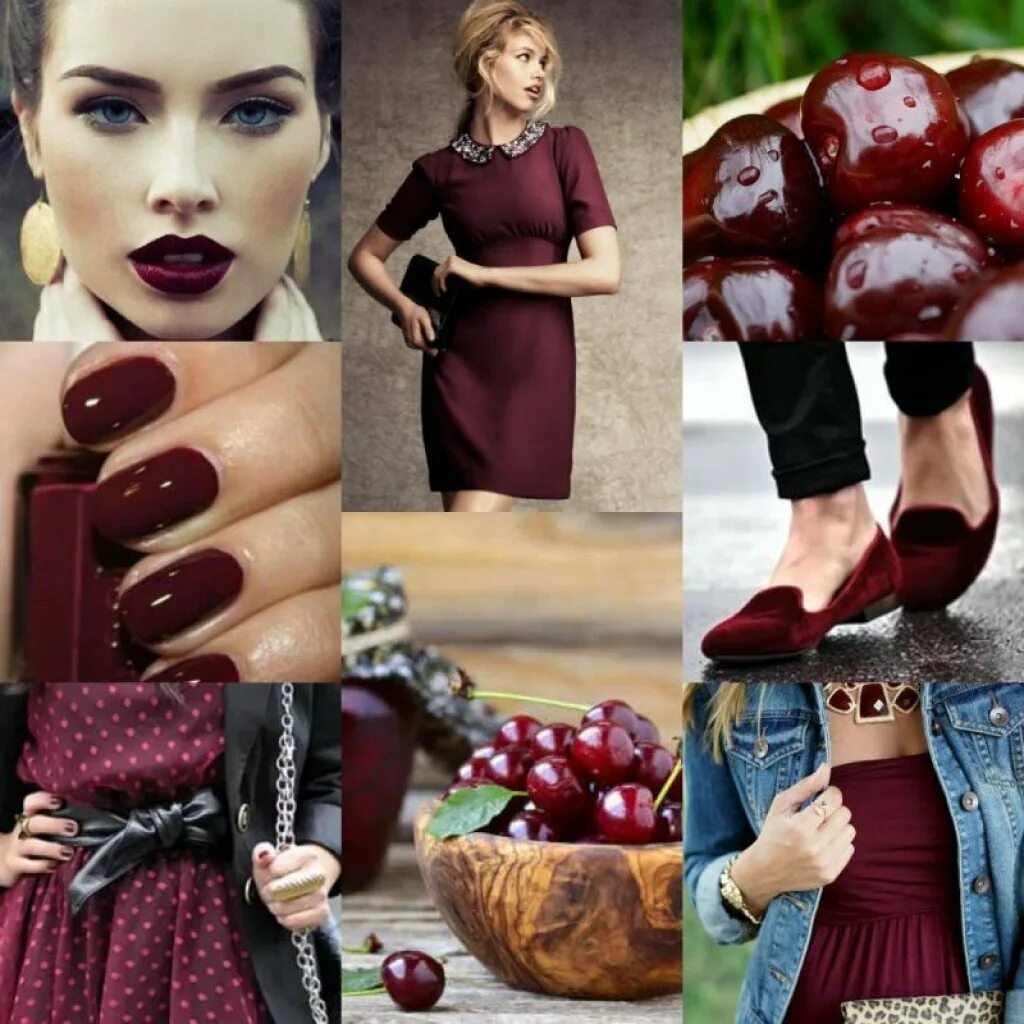 Дженнифер марсала. Вишневый сочетается. Ягодный цвет. Цветовые сочетания с красным. Вишневый сочетается.