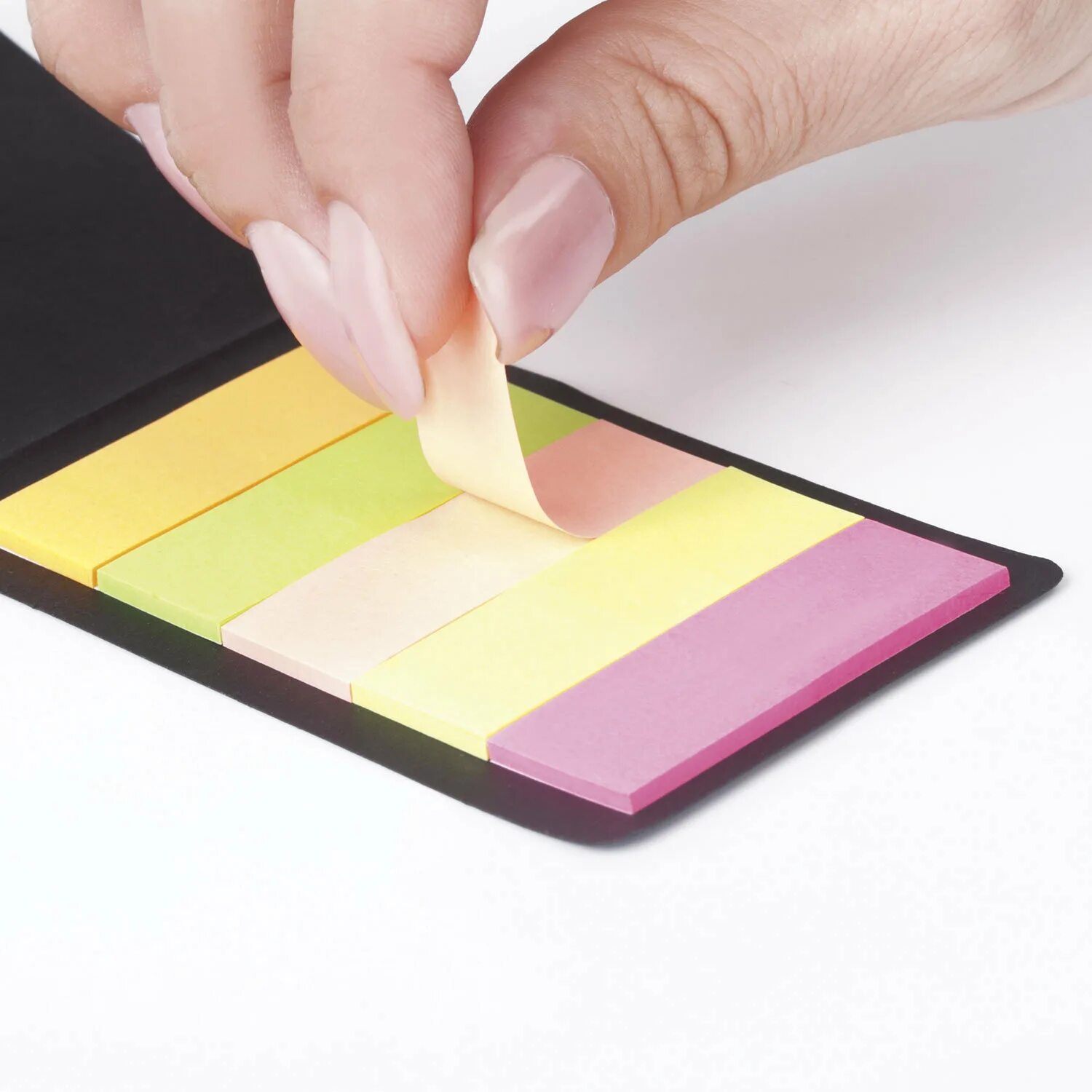 5цв. 12ммх50 attache 692954. Post-it professional. Клейкие закладки бумажные. Бумажные закладки с липким краем.