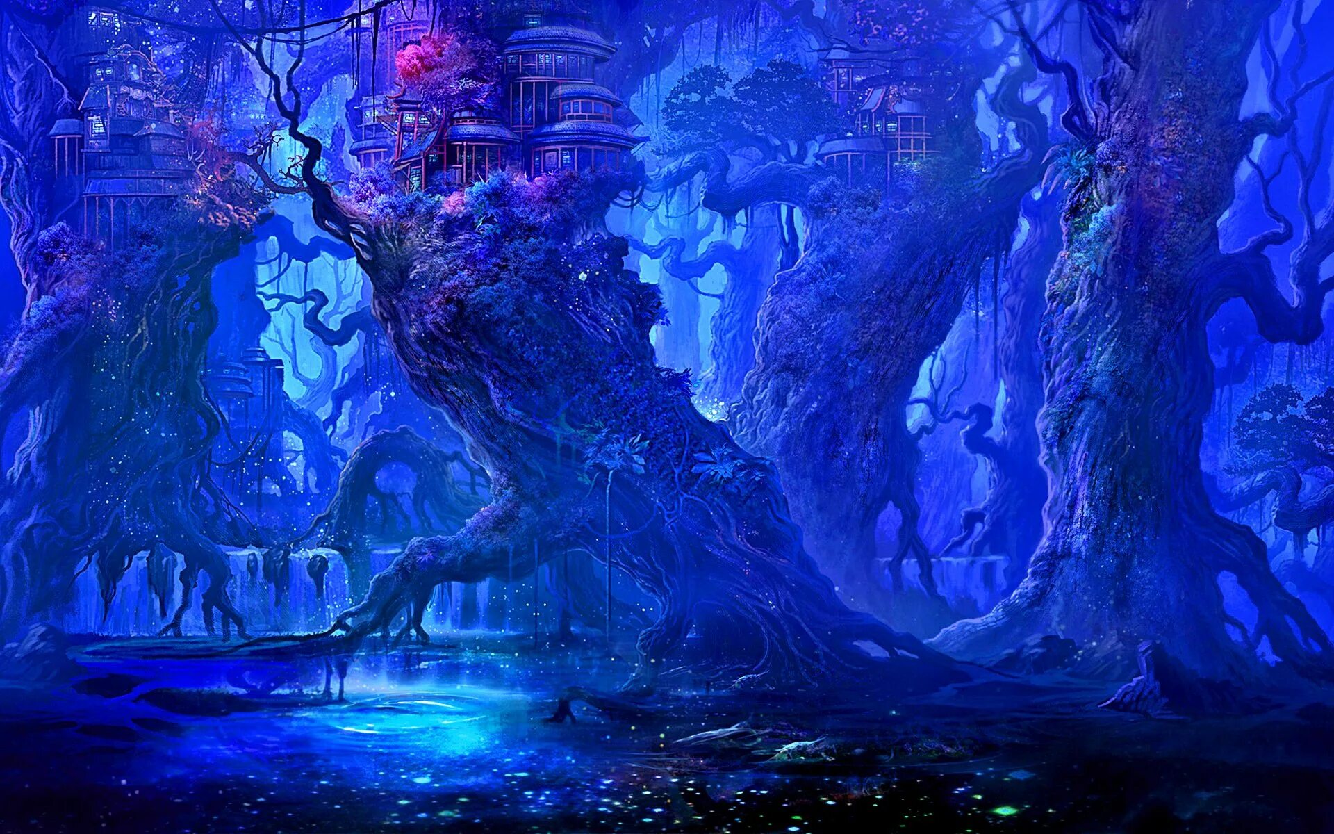 Зачарованный лес (чудесный лес) (1986). Эльфийский лес л2. Фэнтези лес. Фантастика магические миры