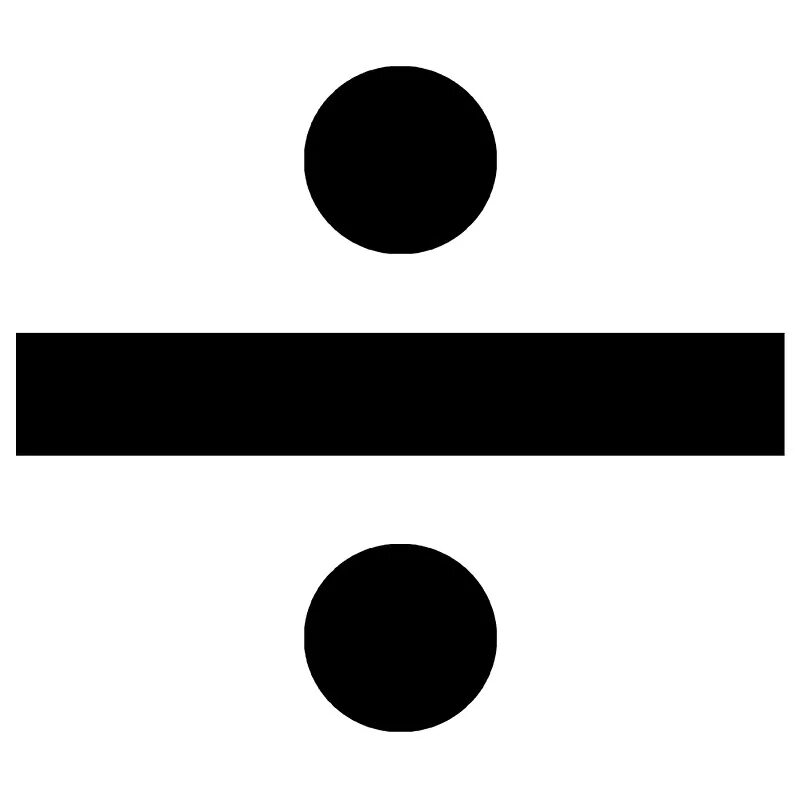 ÷ - Знак деления (Obelus), Номер знака в Юникоде: U+00F7 