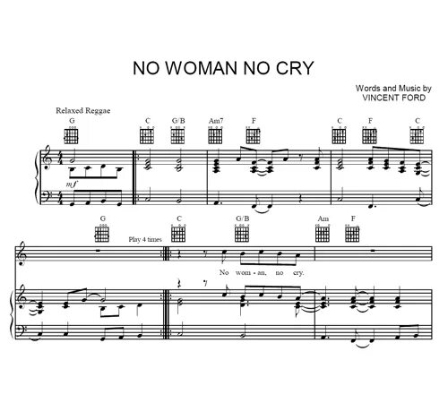 Песня no women no cry. No woman no Cry Bob Marley Ноты. No woman no Cry. Woman no Cry Ноты. Но Вумен но край Ноты.