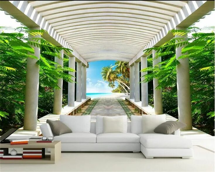 Пользовательские фотообои для стен 3 D, зеленый лес, лужайка, 3D стерео, Космиче
