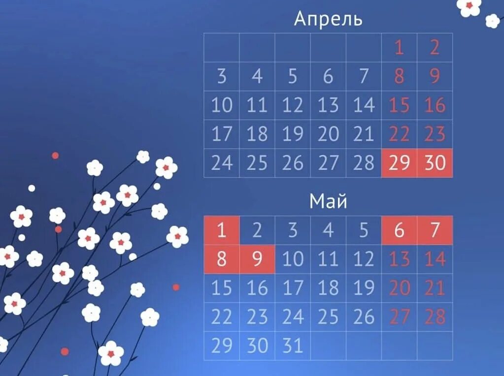 С какого дня начинаются майские выходные