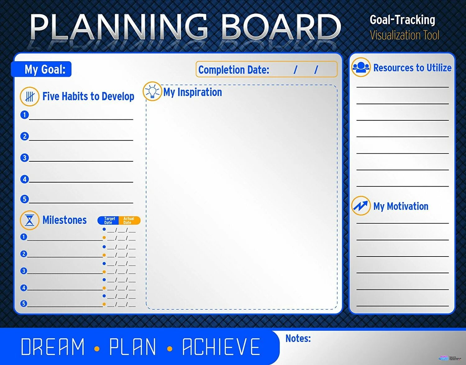 Planning board. Planning and goal setting. Cheap planning. Planning goals Habit.