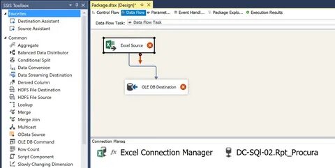 import data from sql server to excel using ssis.