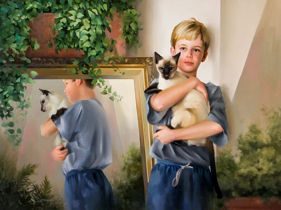 Джойс и кошки. Joyce Birkenstock американская художница Joyce Birkenstock м.. Ретна художник.
