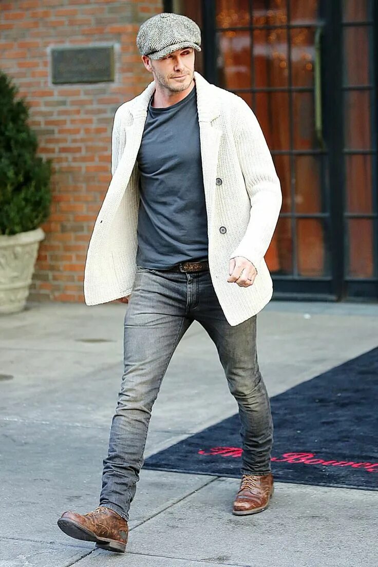 Brad Pitt continues to wear rakish moustache and long sideburns Leather jacket m