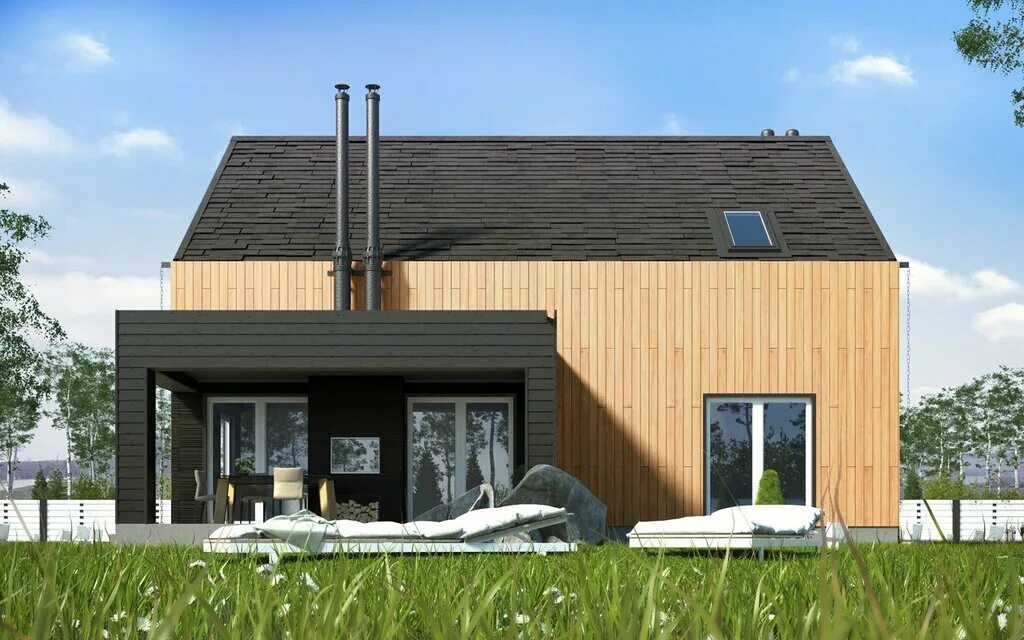 кровля без свеса. кирпичный барнхаус. барнхаус скрытая водосточная система. а100 барнхаус белоруссия. барнхаус водосточная система.