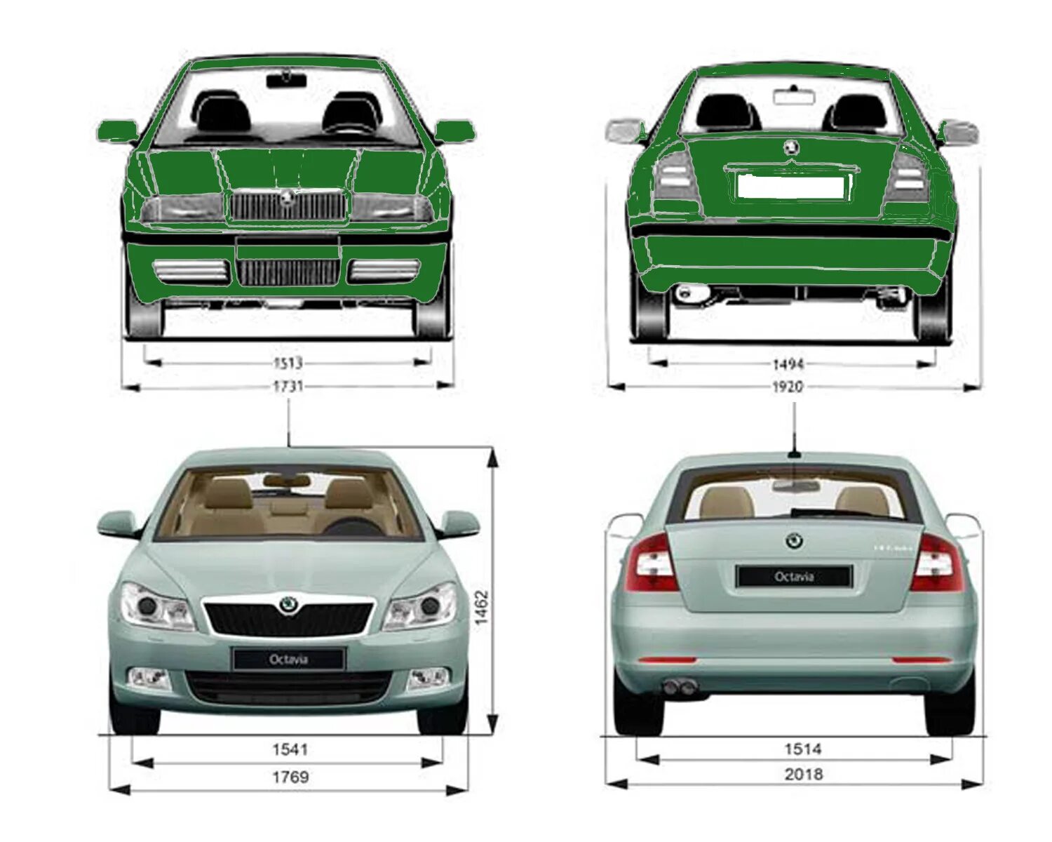 Skoda octavia габаритные размеры