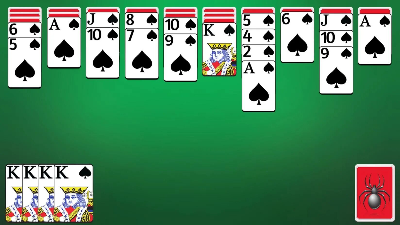 Пасьянс паук. Spider Solitaire. Пасьянс паук 4 масти.