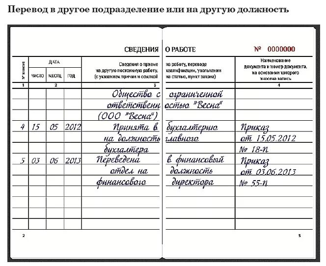 Запись о переводе в трудовой книжке образец. Как правильно сделать запись в трудовой книжке о переводе. Перевод на другую должность в трудовой книжке образец. Запись в трудовую книжку о переводе на другую должность образец. Власть в трудовой организации