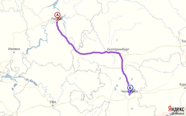 Трасса пермь челябинск расстояние