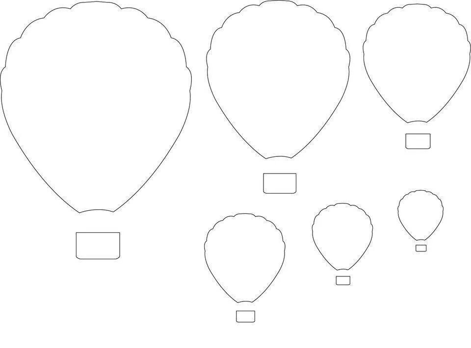 Воздушный шар трафарет для аппликации. Трафарет шары для вырезания. Заготовки для аппликации воздушный шар. Аппликация воздушные шарики.
