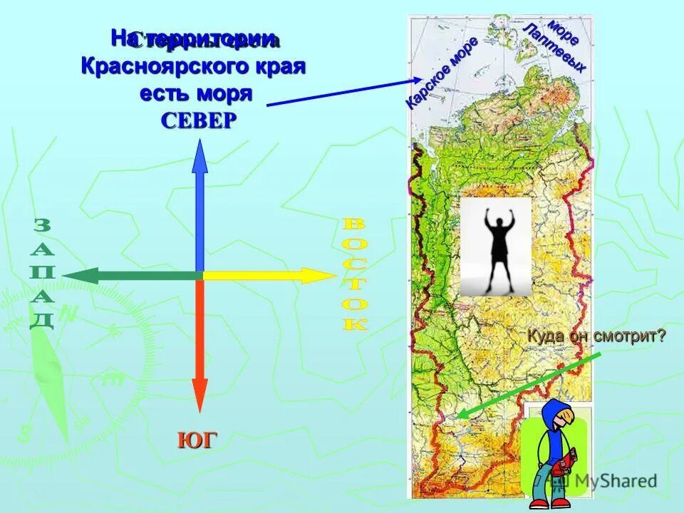 Расположение севера на карте. Красноярск стороны света.