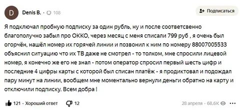 Как вернуть деньги за списание подписки