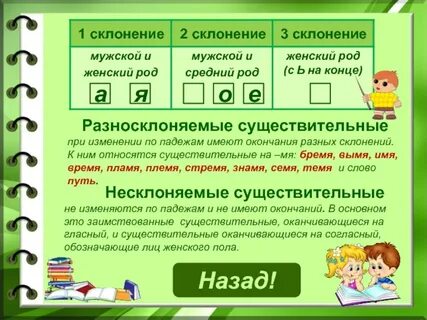 1 2 3 склонение имен существительных карточки