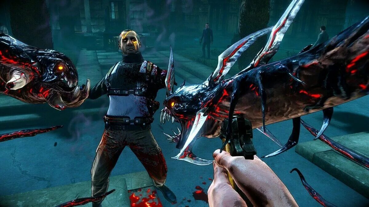 Игра где 2 парня. The Darkness игра 2. The Darkness 2 тьма.