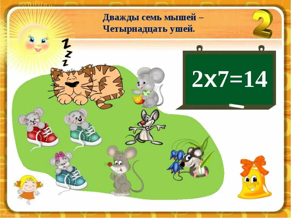 Дважды два четыре умножение. Дважды семь мышей. четырнадцать мышат.. 14 мышей. дважды 6.