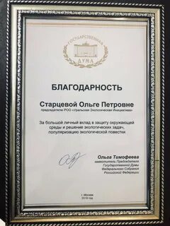 Благодарность думы