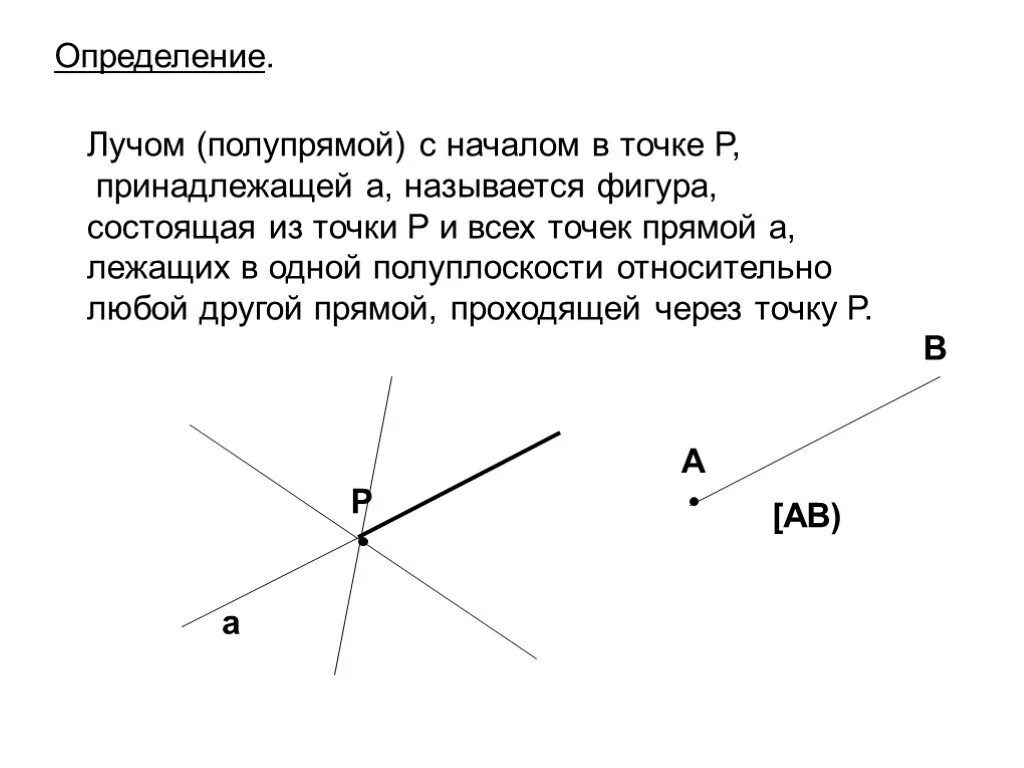 Луч определение геометрия 7 класс. Точки расположены в одной полуплоскости относительно прямой. Расположение точек относительно прямой на плоскости полуплоскость. Назовите точки принадлежащие лучу. Точки в одной полуплоскости.