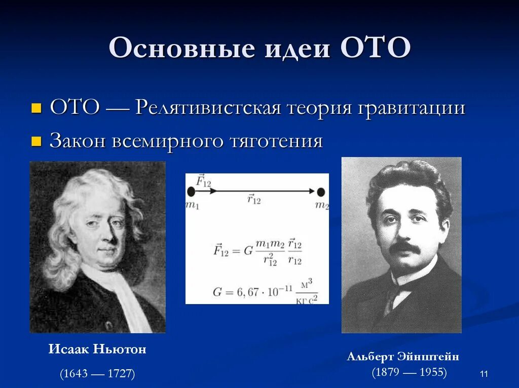 Теория Эйнштейна и теория Ньютона. Общая теория относительности. Релятивистская теория гравитации. Теория тяготения Эйнштейна.