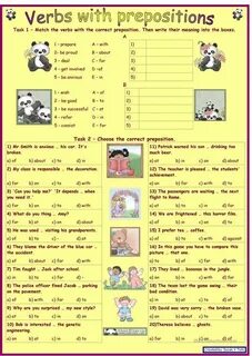 Verb preposition sentences
