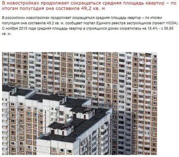Средняя площадь жилого помещения
