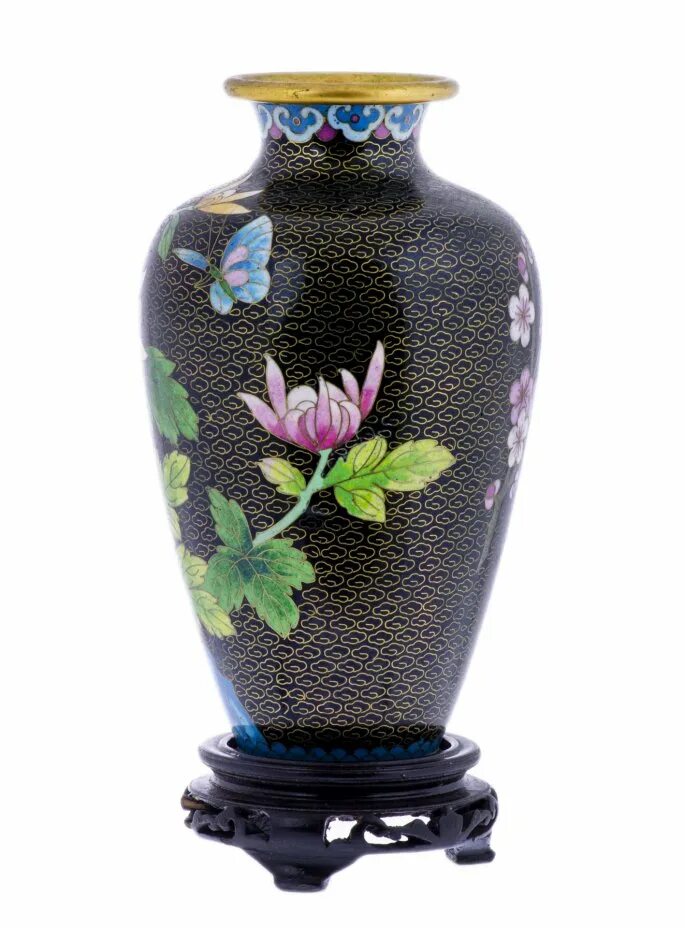 Китайская ваза клуазоне. Металл, эмаль клуазоне. Ваза эмаль. Китайская ваза клуазоне 40 см. Китайская ваза бронзовая перегоричатый эмаль.