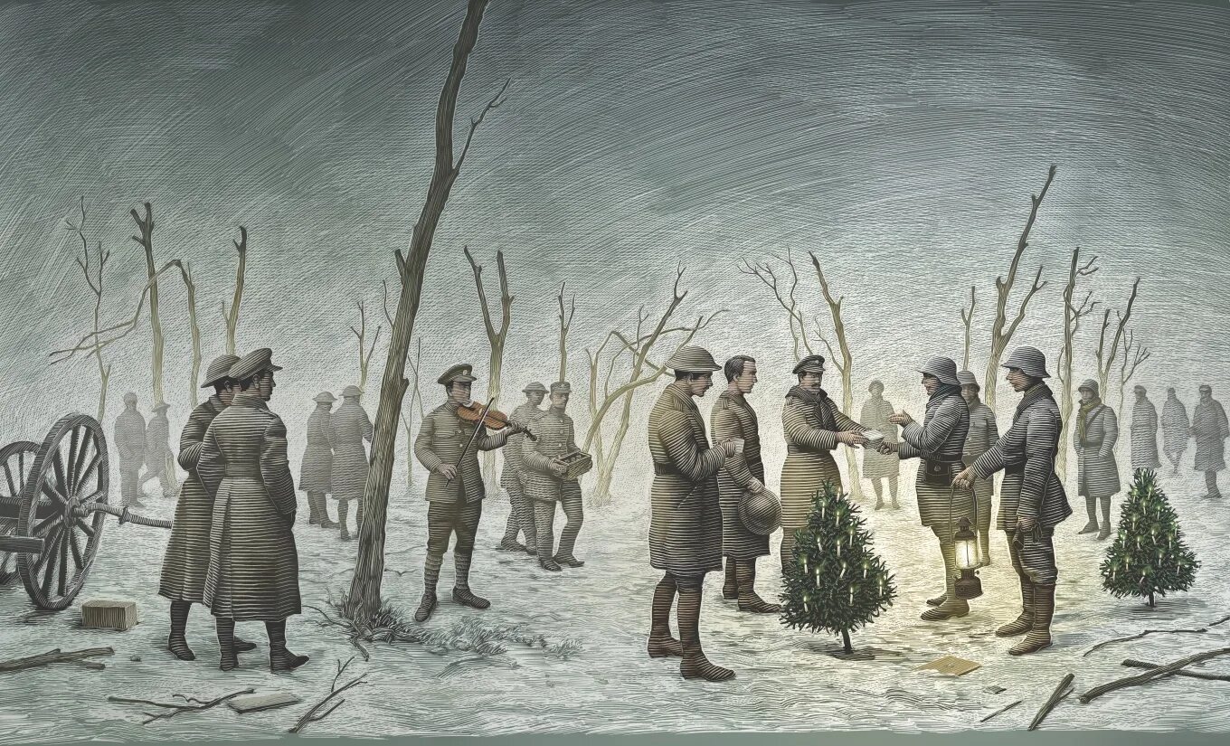 Рождество 1914. Рождественское перемирие 1914. рождественское братание 1914. рождественское перемирие 1914 футбол. рождественское перемирие 1914 арт.