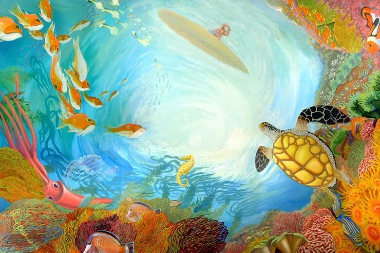 Кто живет на дне морском. Правополушарное рисование Морское дно. Рисование подводный мир. Морской мир для детей. Композиция подводный мир.