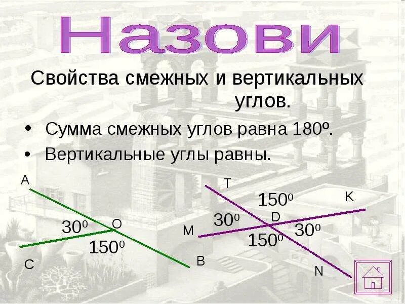 Свойства смежных и вертикальных углов. Сумма вертикальных углов. Свойства смежных углов и вертикальных углов. Формула вертикальных углов. Сумма соседних углов равна