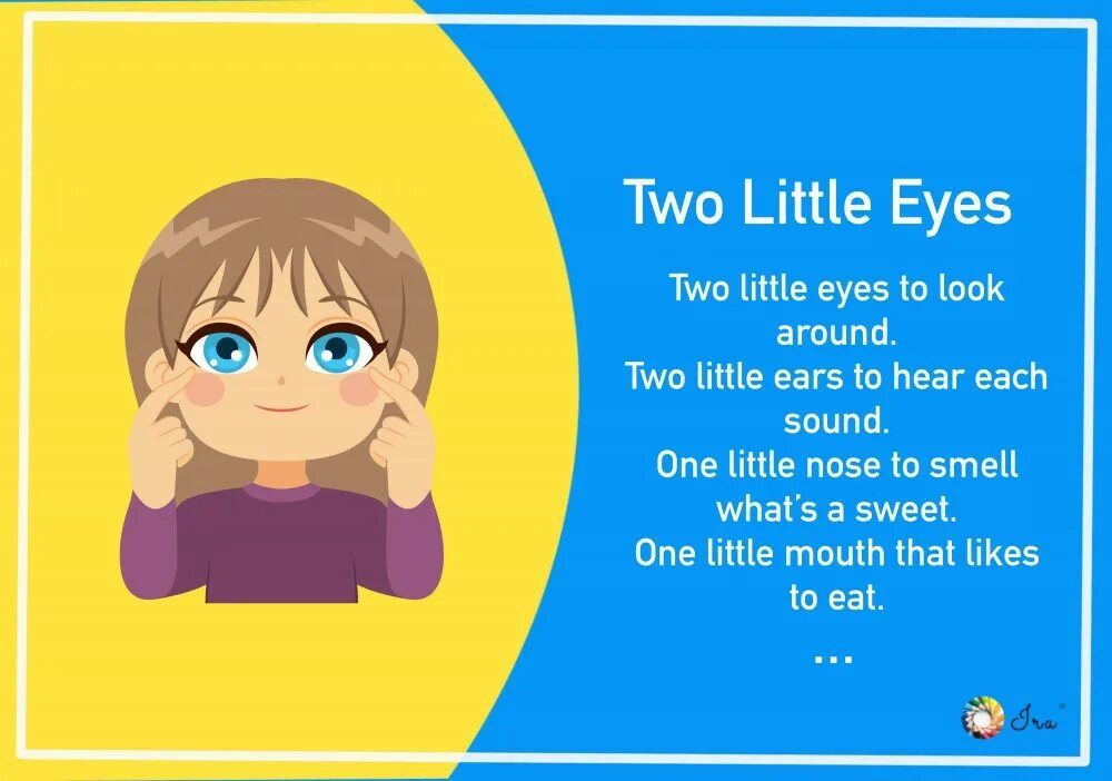 Two little words. Body Parts poem. Poems about body Parts for Kids. Rhymes for children. Rhymes для детей.