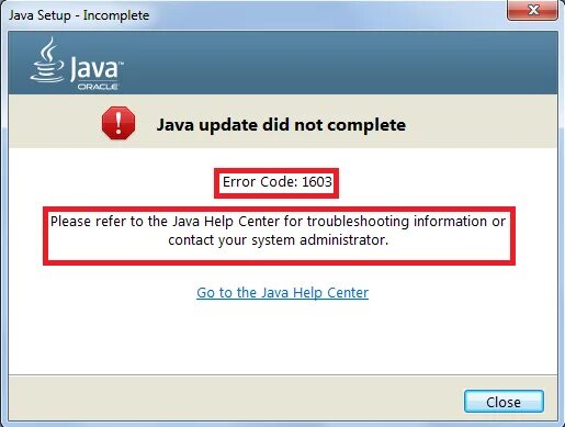 Как исправить ошибки java. Ошибка джава. error ошибка java. java error 1603. коды ошибок java.