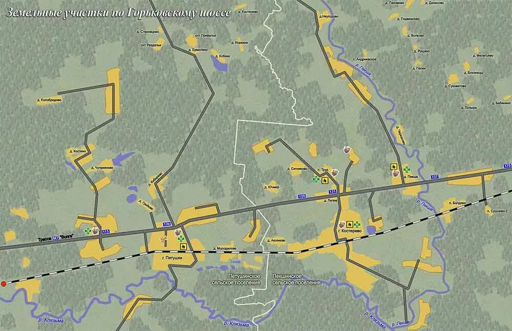 Поселковая карта. Старое Аннино Петушинского района Владимирской области. Карта Петушинского района. Карта Петушинского района Владимирской области. Деревня Волосово Владимирская область.