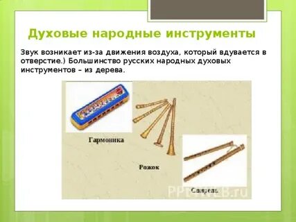 Виды народных духовых инструментов