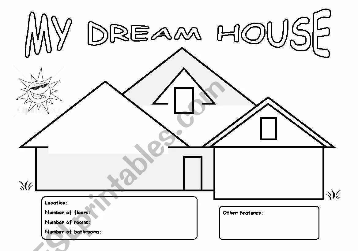 Number of floors. My House Worksheets 5 класс. Дом моей мечты задание по английскому языку. My House for Kids + описание. My House шаблон.