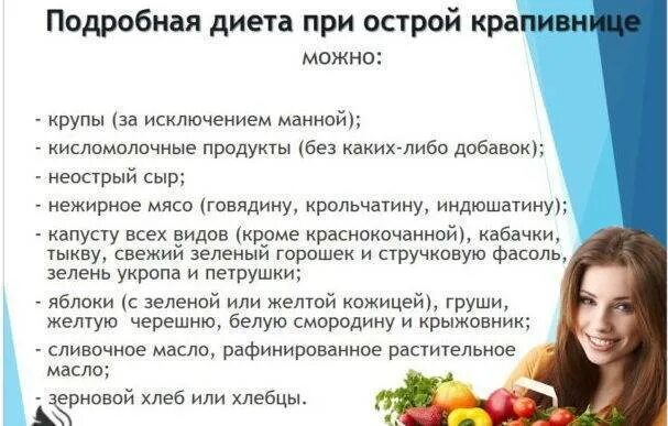 Что можно есть при аллергии крапивница