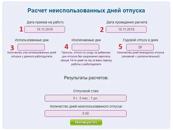 Калькулятор расчета компенсации отпуска при увольнении 2020. Расчет количества дней отпуска как посчитать. Калькулятор расчета дней отпуска. Формула расчета отпускных. Отпуск за отработанное время калькулятор