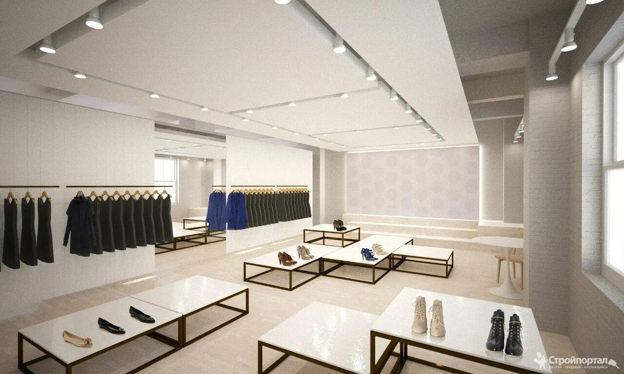 Семья смотрит в окно. Интерьер шоурума женской одежды. Mums room. Шоу рум платьев. Mums room.