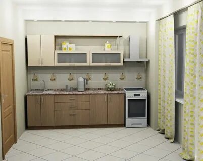 Маленький прямой кухонный гарнитур