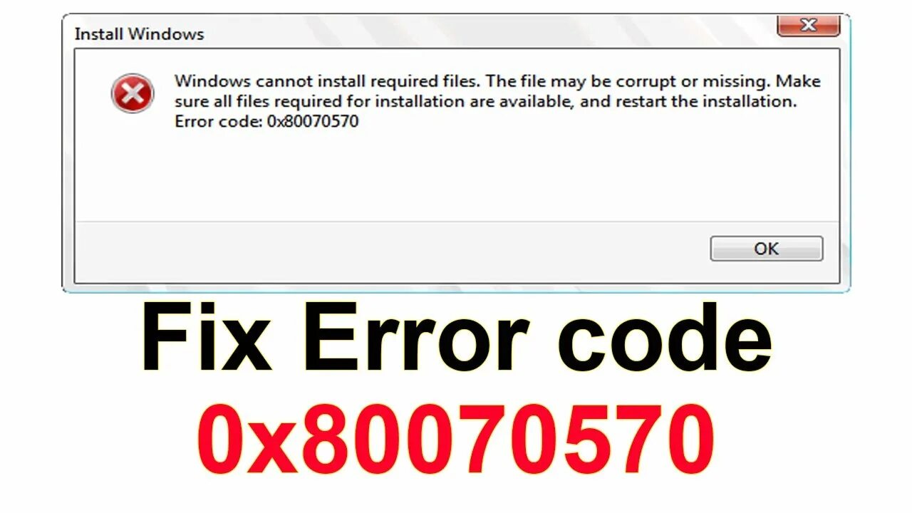 Код ошибки Windows. Ошибка 0x80070570. Код ошибки 0х80070570. Error 0x80070570 Windows 10. This file is required