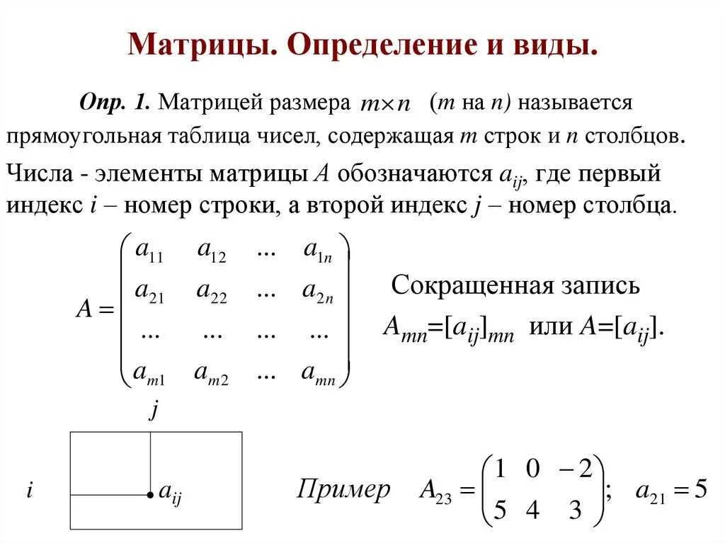 Определение матрицы. Матрица обозначение строк и Столбцов. Матрица математика определение. Понятие прямоугольной матрицы.
