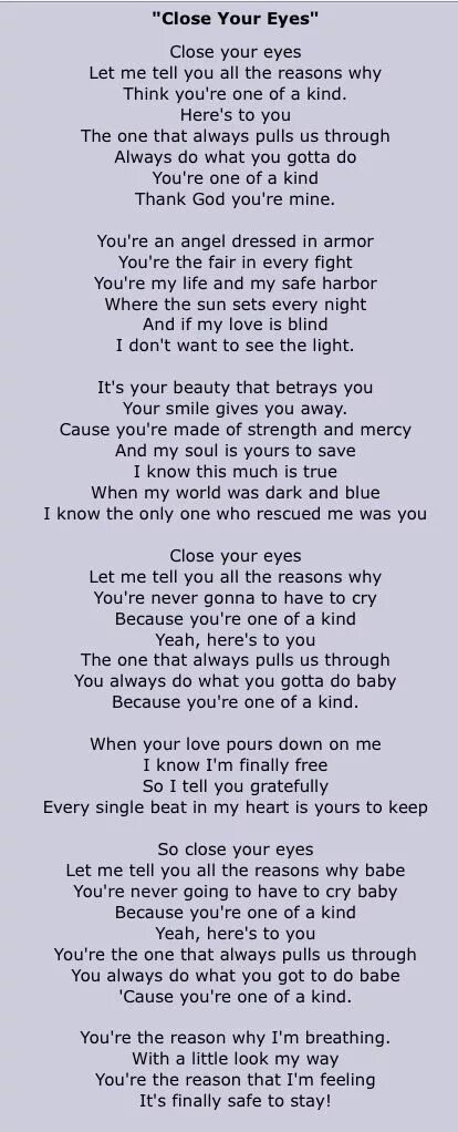 Песня told you i like you. Close Eyes текст. Close your Eyes песня. Текст песни close Eyes. Перевод песни close Eyes.