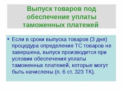Сроки таможенного платежа