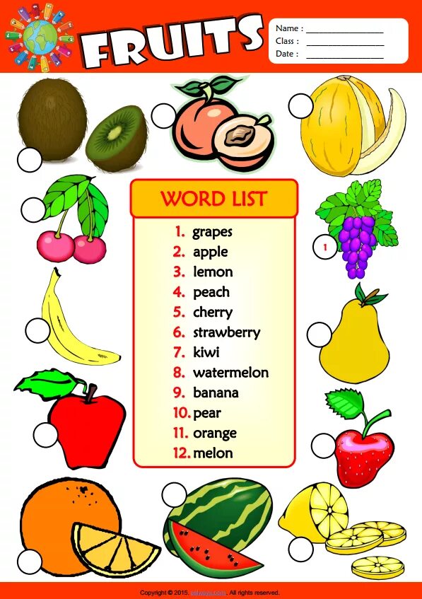 Vegetables exercises