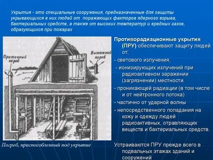 Укрытия предназначены для