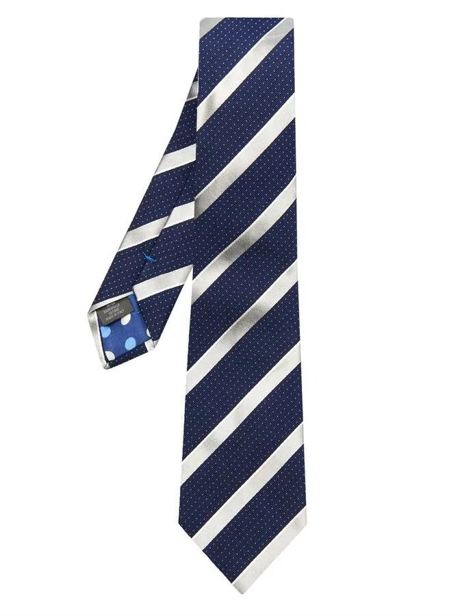 Галстук и запонки Paul Smith. Синий галстук. Полосатый галстук белый с синим. Синий галстук в белую полоску.