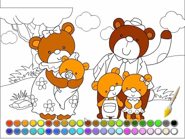 Семья медведей раскраска. Семья мишек раскраска. Раскраска семья медведей для детей. Игра раскраска семья медведей. Медведи раскраска игра