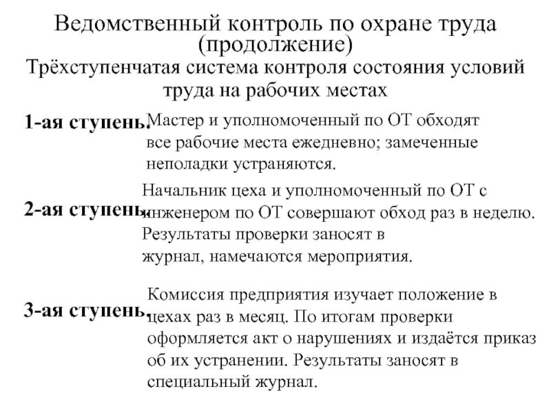 Ступенчатый контроль. Трехступенчатый контроль за состоянием охраны труда на предприятии. Заполненный журнал трехступенчатого контроля по охране труда. III ступень контроля по охране труда. Трехступенчатый метод контроля состояния охраны труда.